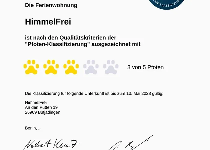Apartman Himmelfrei - Mit Infrarotsauna Und Dachterrasse Tossens